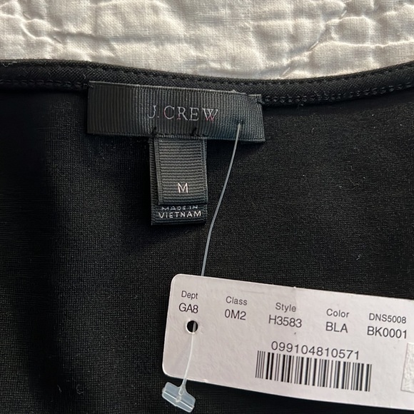 NWT J Crew Velvet Peplum Black Top - Picture 4 of 6